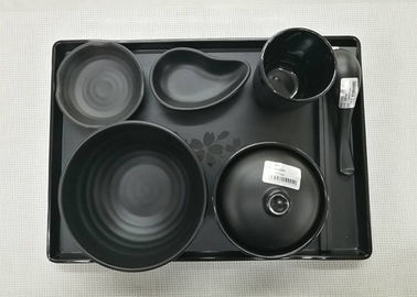 La vaisselle d'imitation de porcelaine place la mélamine de noir de vaisselle de Japonais et de séries de la Corée