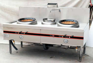 Équipements de cuisine de brûleur à l'acier inoxydable 550W 2/fourneaux commerciaux cuisine de gaz