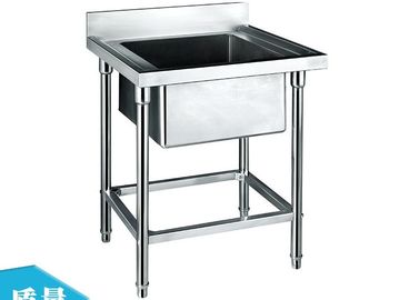 Évier simple d'acier inoxydable pour la cuisine lavant 700*700*800+150mm, évier de approvisionnement