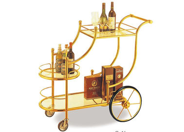Miroir de chariot de portion de vin d'équipements de service d'étage de grande roue - ignifuge de finition d'or stratifié