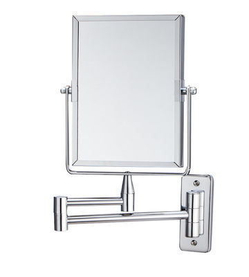 Lentille en aluminium fixée au mur pliable du miroir de coiffeuse HD de salle de bains de rectangle double face