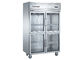 Compresseur importé d'Aspera six réfrigérateurs commerciaux de cuisine de porte en verre avec quatre roulettes mobiles