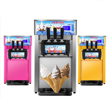 corps de bureau d'acier inoxydable de machine de crème glacée mou de trois-couleur de machine commerciale de crème glacée