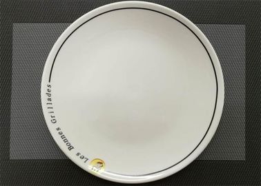 Le plat rond en céramique avec la vaisselle de porcelaine de logo place le poids 744g du diamètre 25cm
