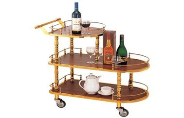 Équipements de service d'étage, chariot plaqués de cuivre à boisson alcoolisée 770x400x825mm pour la couleur d'or et rouge de vin