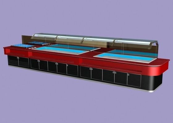 Compteur de marbre 400L de comptoir à salades de sushi avec la lumière de LED, équipement commercial de buffet