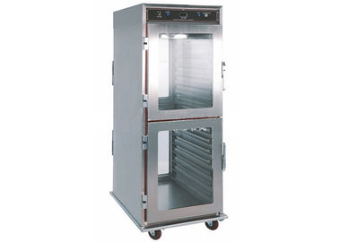 Porte en verre droite jugeant l'étalage de réchauffeur d'aliments de préparation rapide de Cabinet complet avec 16 plateaux