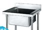 Évier simple d'acier inoxydable pour la cuisine lavant 700*700*800+150mm, évier de approvisionnement