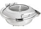 Couvercle hydraulique rond de plat de friction avec les Cookwares facultatifs d'acier inoxydable de casserole de nourriture du vitrail φ35cm 6.0Ltr