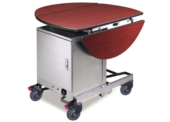 Équipements de service de salle à manger de luxe avec table en bois pliable / Chauffe-plats électrique en acier inoxydable