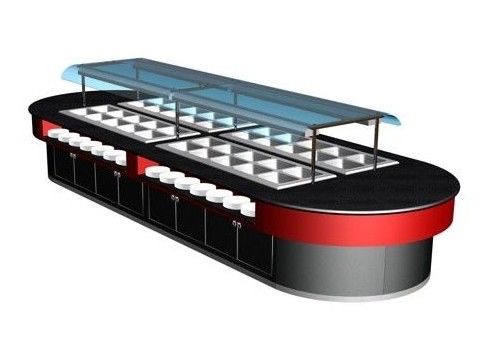 Équipement de buffet commercial 400L avec lumière chauffante pour cuisine bois lisse chaud 7kw