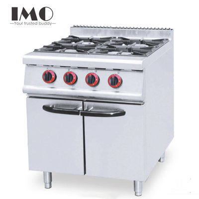 Équipement de cuisine commercial 5 étoiles 4 Cuisinière à gaz à brûleurs avec armoire