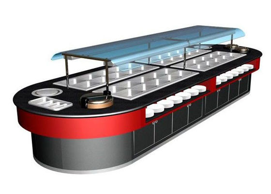 Équipement de buffet commercial 400L avec lumière chauffante pour cuisine bois lisse chaud 7kw