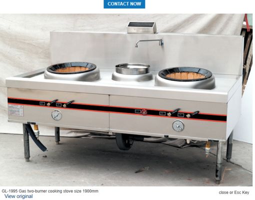 Cuisinière à gaz à deux brûleurs Taille 1700 mm