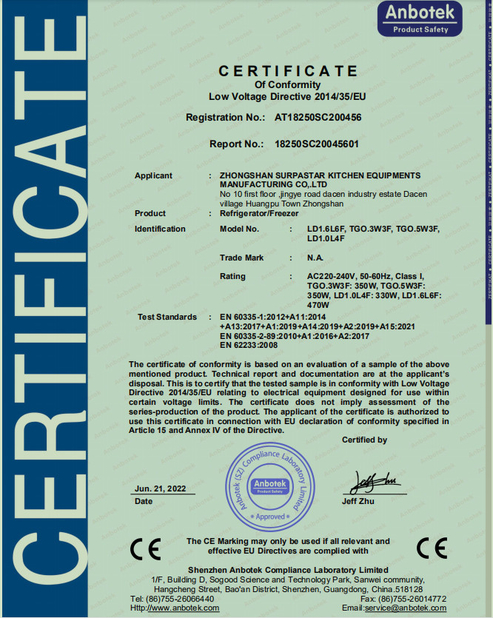 Chine Guangzhou IMO Catering  equipments limited Certifications
